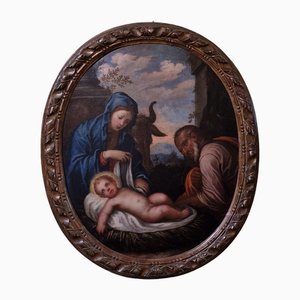 La Natividad, de principios del siglo XVIII, óleo sobre lienzo, enmarcado