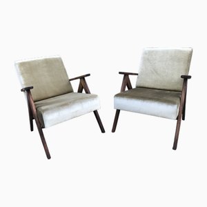 Set of Bottle Green Armchairs, 1970s