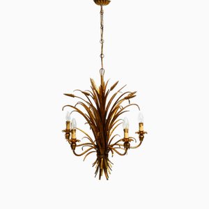 Vintage Gold-Plated and Metal Chandelier by Hans Kögl, 1970s