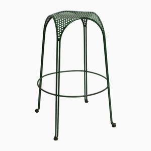 Vintage Italian Bar Stool in Green Painted Metal, 1960s