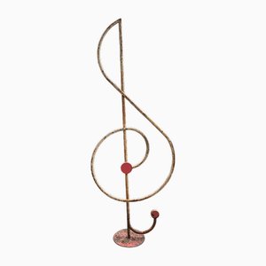 Large Metal Treble Clef Decoration, Mid-20th Century