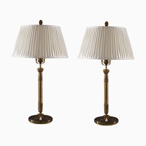 Moderne schwedische Tischlampen Einar Bäckström zugeschrieben, 1950er, 2er Set