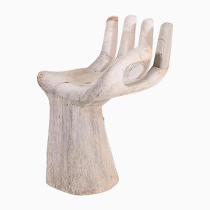 Vintage Sculptural Carved Hand Chair, Italy