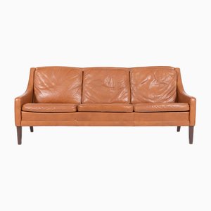 Modern Danish Cognac Leather Sofa, 1970s