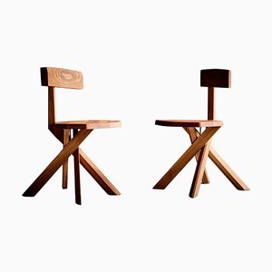 S34A Chairs in Elm Wood from Chapo Creation, 2024, Set of 2