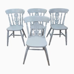 Vintage Fiddleback Country Dining Chairs, 1970s, Set of 4