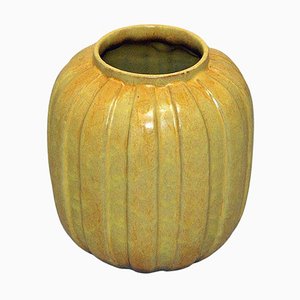 Vase Vintage en Céramique Jaune de Upsala-Ekeby, Suède, 1940s