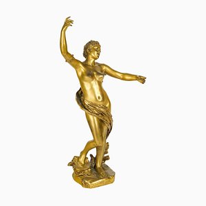 Escultura de bronce dorado de Napoleón III del siglo XIX atribuida a Felix Charpentier