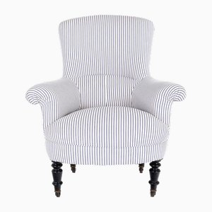 Napoleon III Armchair in Ticking