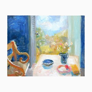 Alice Mumford, Indigo to Apricot, Oil Painting, 2022