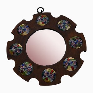 Vintage Sunburst Convex Mirror