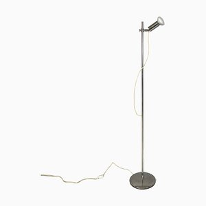 Lámpara de pie ajustable italiana era espacial de metal cromado atribuida a Reggiani, años 70