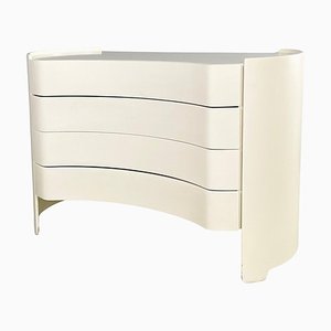 Modern Italian White Wooden Chest of Drawers Aiace by Benatti, 1970s