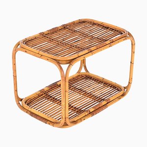 Italienischer Mid-Century Couchtisch aus Bambus & Rattan, 1960er