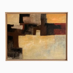 Artista francés, Neutrales fangosos abstractos, Óleo sobre lienzo