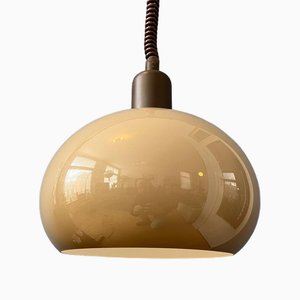 Vintage Beige Mushroom Pendant Lamp in Acrylic and Glass