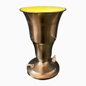 Trompete Deckenfluter Cup Tischlampe aus Metall in Silber