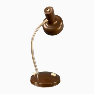 Lámpara de mesa era espacial vintage marrón con brazo flexible