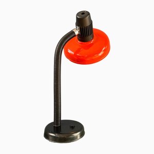 Lámpara de mesa de brazo flexible rojo era espacial