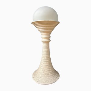 Lámpara de pie era espacial Mid-Century de cerámica blanca de Doria Leuchten