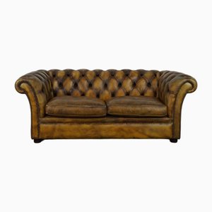 Englisches Chesterfield Sofa aus Rindsleder mit 2,5 Sitzen