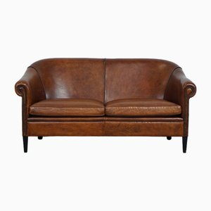 2-Sitzer Sofa aus Schafsleder Club Modell