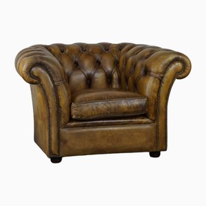 English Cowhide Leather Chesterfield Sofa