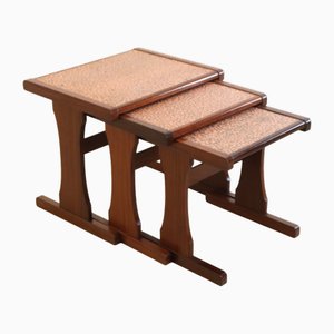 Tavolini ad incastro in rame, set di 3