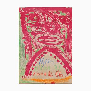 Jørgen Nash, Composition, Lithograph or Oil Chalk