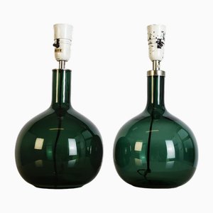 Vintage Glass Table Lamps by Willy Johansson, Set of 2