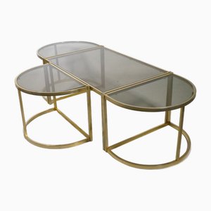 Space Age Modular Smoked Glass Tables, 1970s, Set of 4