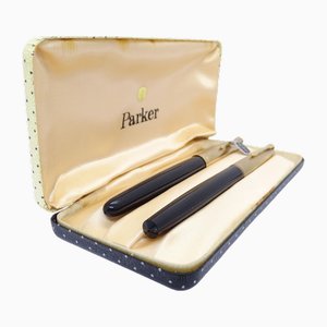 Parker 51 Fountain Pens with Case, 1970s, Set of 2