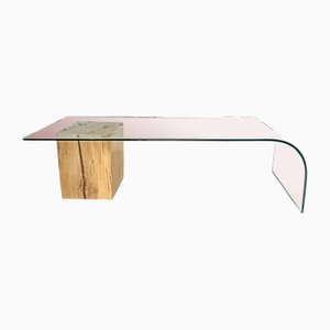 Vintage Waterfall-Shaped Glass Table
