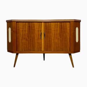 Mueble bar esquinero vintage de nogal, años 50