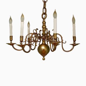 Lámpara de araña estilo barroco en bronce