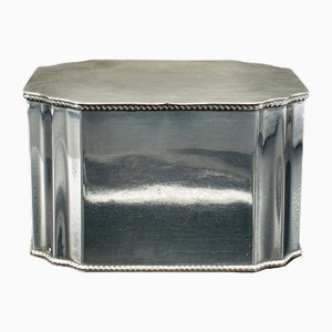 Antique English Edwardian Silver Plated Tea Caddy, 1910s