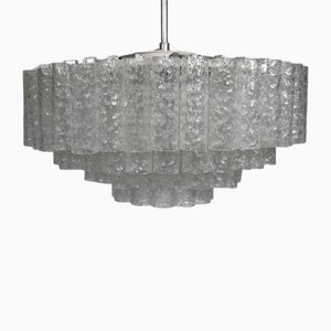 Chandelier with Murano Ice Glass Tubes from Doria, 1960s