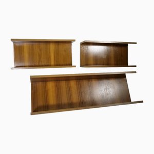 Vintage Wall Units in Walnut, 1960s, Set of 3