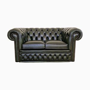 Chesterfield Club Sofa in Green Leather, 1970s