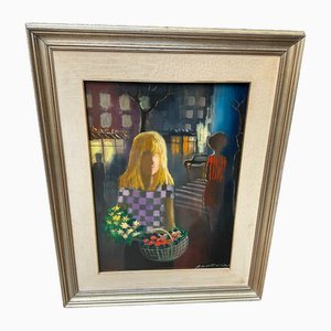Eliano Fantuzzi, Composition, 1972, Huile sur Toile, Encadrée