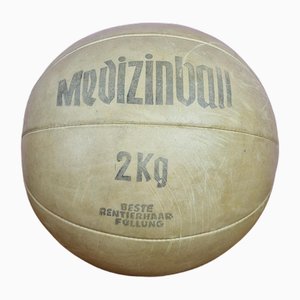 Vintage Medizinball aus Leder, 1960er