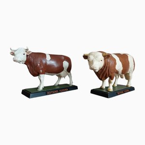 Helmut Diller, Milk Cow and Bull, 1961, Mixed Media Sculptures, Set of 2
