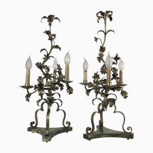 Silver Iron Table Candlesticks, 1960s, Set of 2