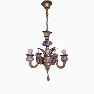 Vintage Italian Chandelier in Tinted Murano Glass, 1960s