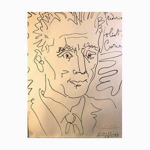 Pablo Picasso, Retrato de un hombre, Litografía original firmada a mano, 1959