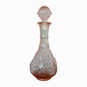 Italian Bottle in Sandblasted Pink Glass from Empoli, 1960s