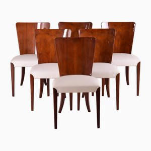Art Deco Mahogany Dining Chairs attributed to Jindřich Halabala for Up Závody, 1940s, Set of 6