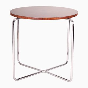 Table de Salle à Manger Bauhaus en Noyer et Chrome, 1930s