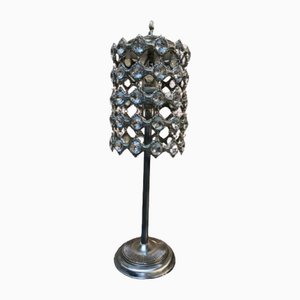 Vintage Table Lamp with Clear Glass Beads, 1950