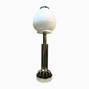 Art Deco Glass and Metal Table Lamp, 1950s